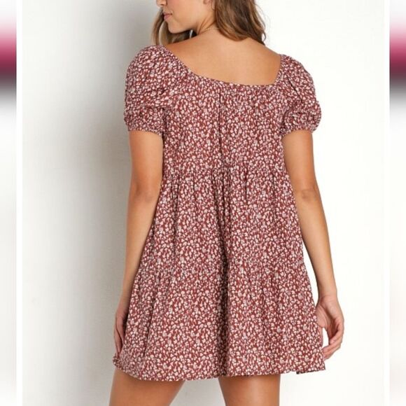 LACAUSA Playa Mini Dress Cocoa Magic Mushroom Size S - Picture 3 of 7